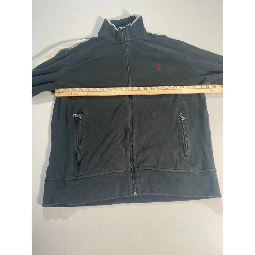 Polo Ralph Lauren Performance Full-Zip‎ Track Jacket Mens L Black White Red Pony